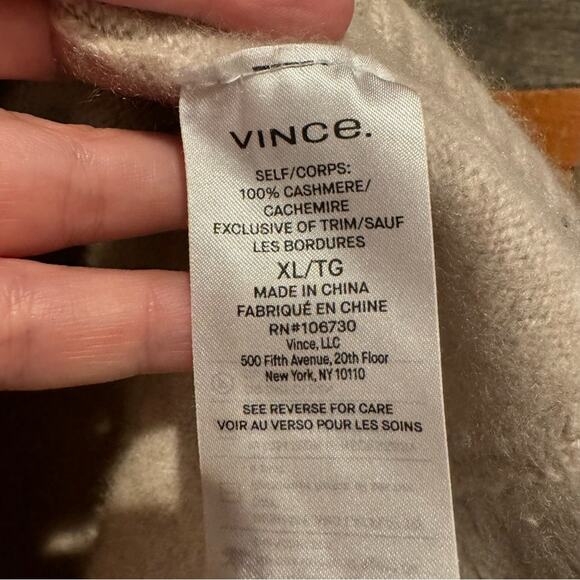 VINCE Double Slit Turtleneck Sweater In Biscuit Cream Size XL - Picture 13 of 14